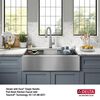 36&rdquo; Workstation Undermount&nbsp;Single Bowl&nbsp;16 Gauge Stainless Steel&nbsp;Farmhouse Apron Front Kitchen Sink&nbsp;with&nbsp;WorkFlow&trade; Ledge and Accessories